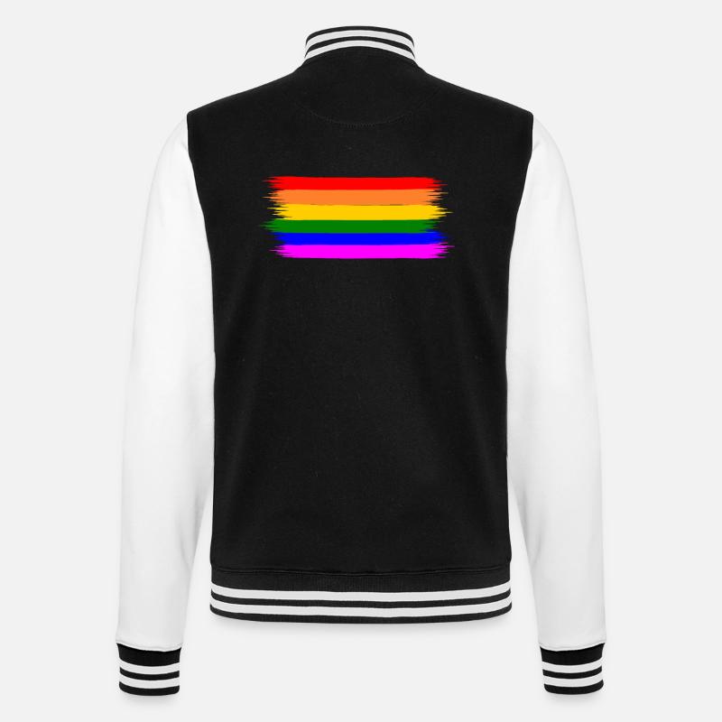 rainbow flag - College Sweat Jacket - black/white