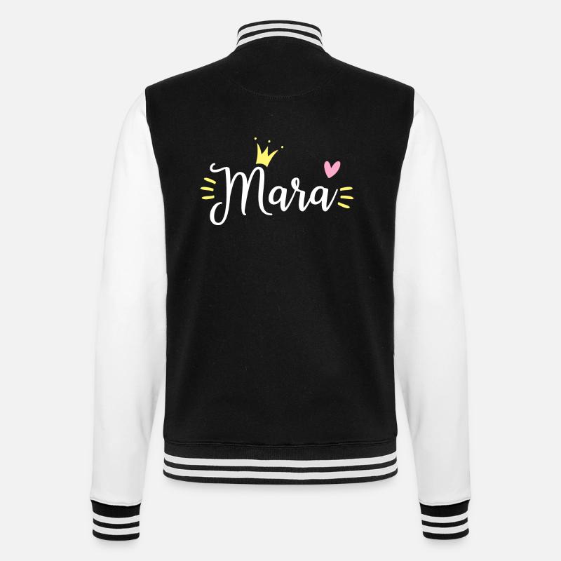 Couronne de nom Mara - Veste Teddy - noir/blanc