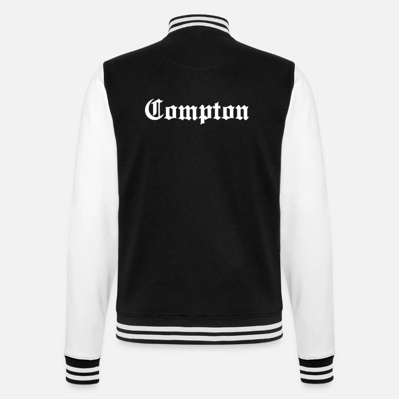 COMPTON white - Veste Teddy - noir/blanc