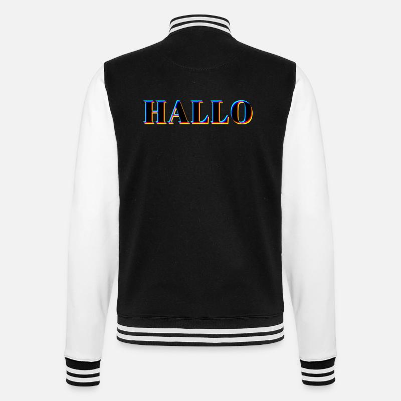 HELLO NEON - College Sweat Jacket - black/white