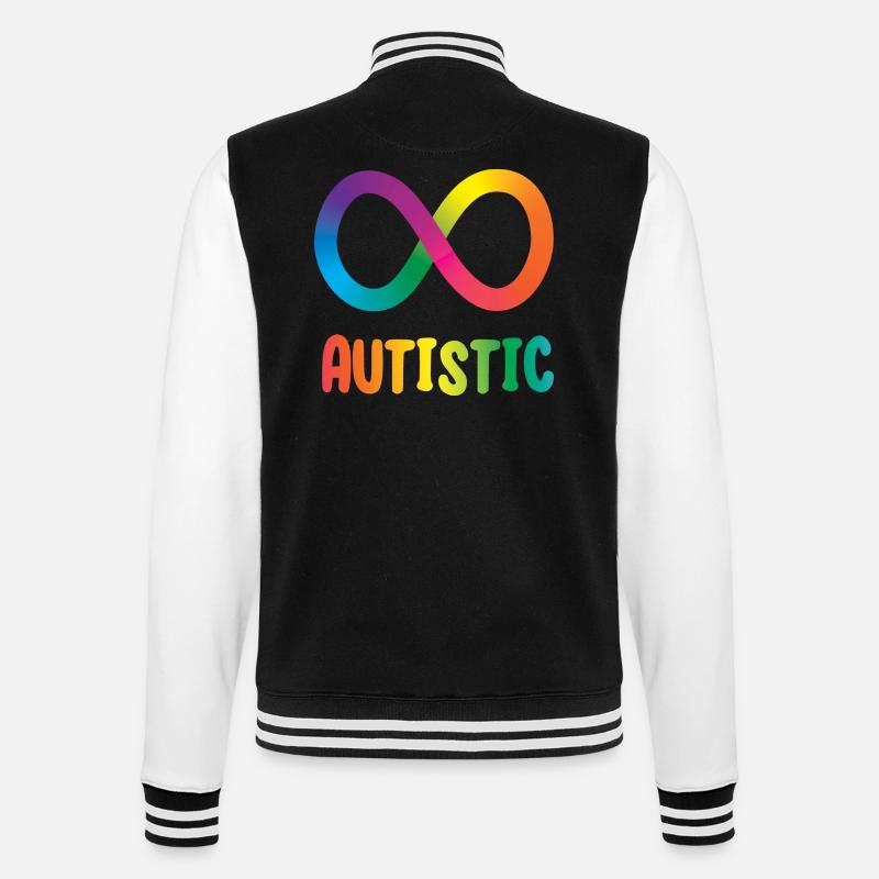 Autistic Infinity - College Sweat Jacket - black/white