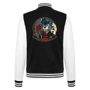 SINGENDER KATER- Lustige Rockabilly Katze Geschenk - College-Sweatjacke - Schwarz/Weiß - Hinten - Marisol (170cm)
