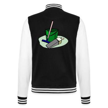 cleaning cleaning cleaning woman broom wischmop30 - College Sweat Jacket - black/white - Back - Marisol (170cm)