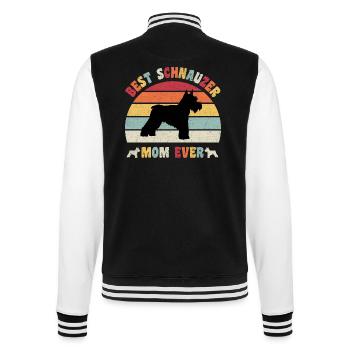 Best Schnauzer Mom ever dog lovers vintage retro - College Sweat Jacket - black/white - Back - Marisol (170cm)