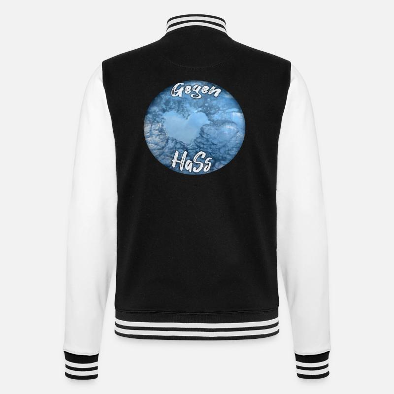 Gegen Hass 2.0 - College-Sweatjacke - Schwarz/Weiß
