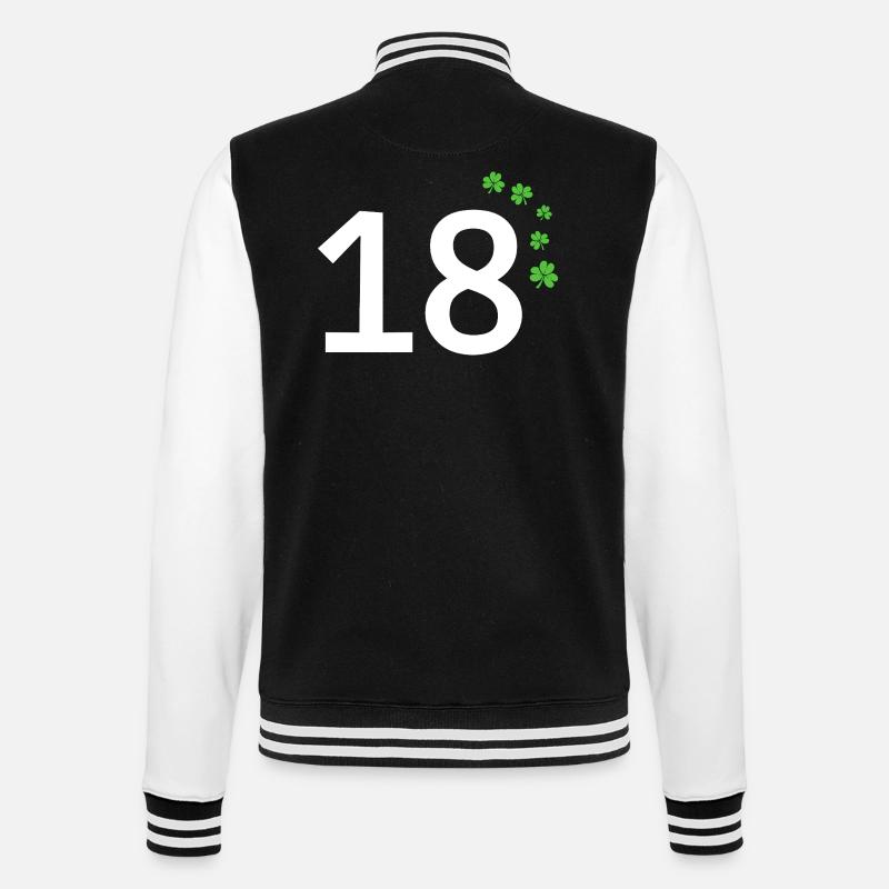 18 - College-Sweatjacke - Schwarz/Weiß