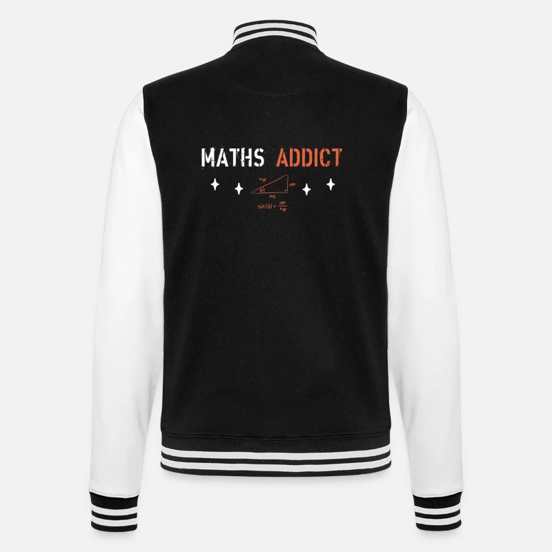 Maths Addict - College Sweat Jacket - black/white