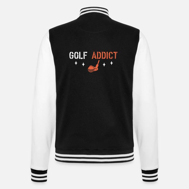 Golf addict - College Sweat Jacket - black/white