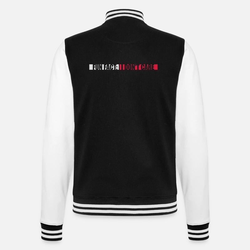 I don't care fact - College Sweat Jacket - black/white