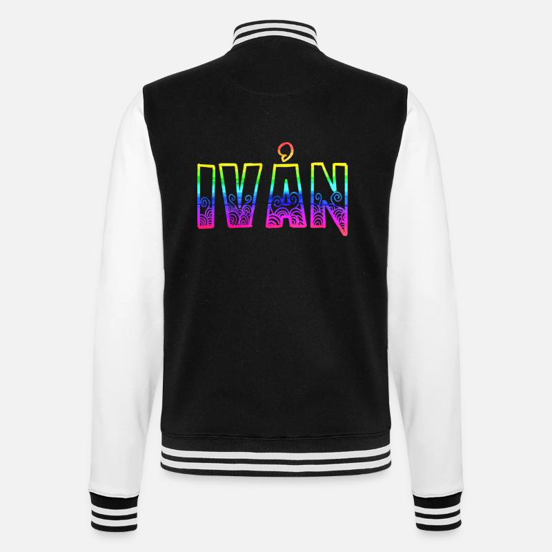 ivån rs regenbogen - College-Sweatjacke - Schwarz/Weiß