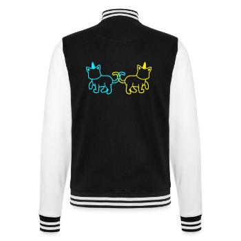 Einhörner Katzen Retro Vintage 80er 90er Katze - College-Sweatjacke - Schwarz/Weiß - Hinten - Marisol (170cm)