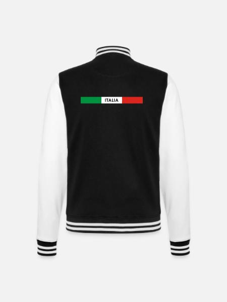 Italia - College-Sweatjacke - Schwarz/Weiß