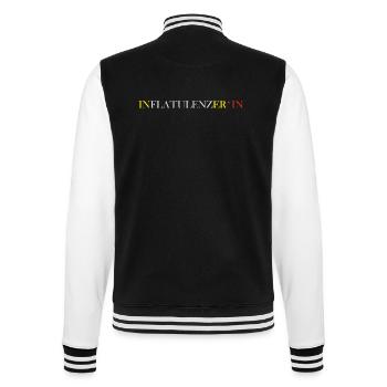 Inflatulenzer*In - College-Sweatjacke - Schwarz/Weiß - Hinten - Marisol (170cm)