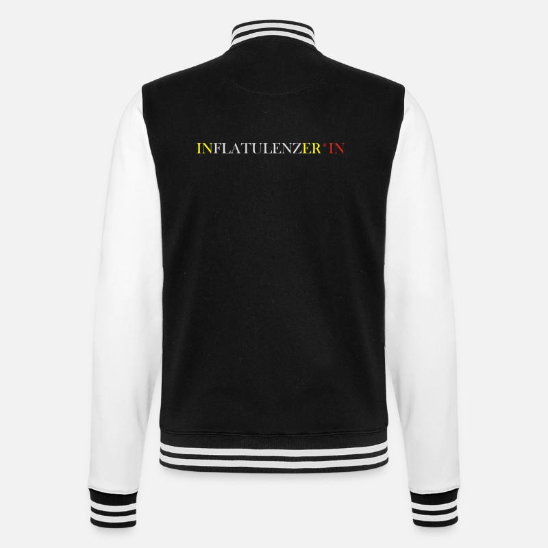 Inflatulenzer*In - College-Sweatjacke - Schwarz/Weiß