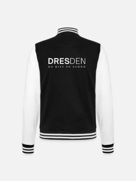 Dresden du bist so schön - College-Sweatjacke - Schwarz/Weiß