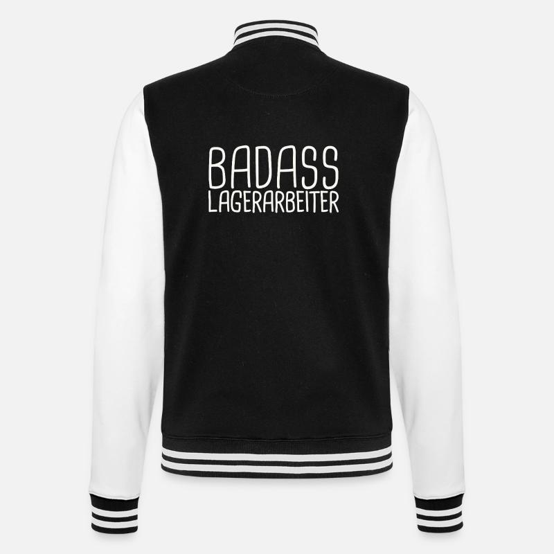 Warehouse Worker Badass - College Sweat Jacket - black/white