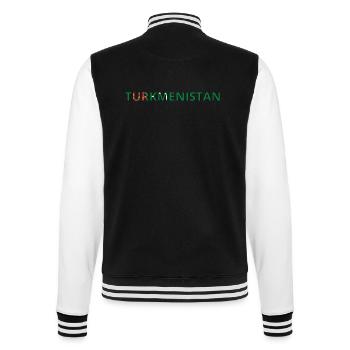 Flag of Turkmenistan - College Sweat Jacket - black/white - Back - Marisol (170cm)