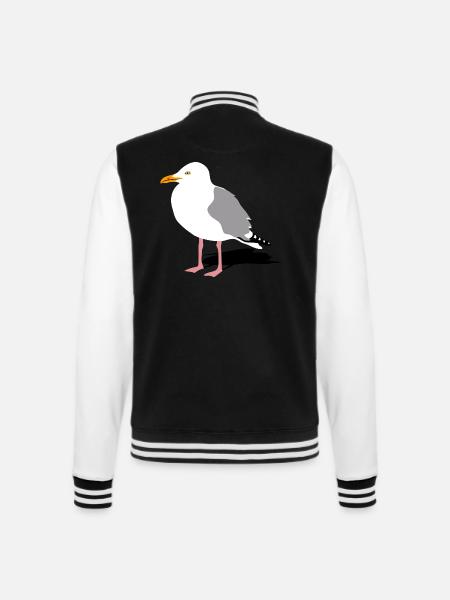 möwe seagull gull hafen segeln sailing hamburg - College-Sweatjacke - Schwarz/Weiß