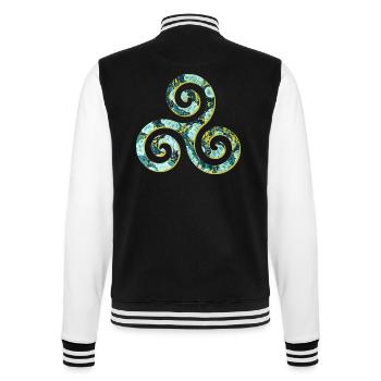 keltisches symbol 1 triskele e 241 - College-Sweatjacke - Schwarz/Weiß - Hinten - Marisol (170cm)