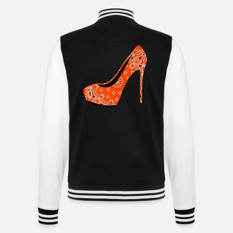Chaussure à talons hauts - Veste Teddy - noir/blanc
