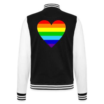 Herz Regenbogen Farben bunt - College-Sweatjacke - Schwarz/Weiß - Hinten - Marisol (170cm)
