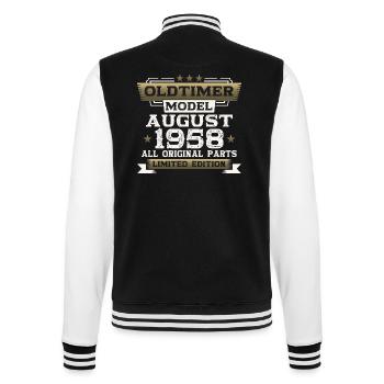 65e anniversaire Homme Oldtimer August Vintage 1958 - Veste Teddy - noir/blanc - Dos - Marisol (170cm)