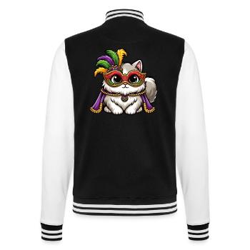 Mardi Gras Perserkatze Maskierte Katzenverkleidung - College-Sweatjacke - Schwarz/Weiß - Hinten - Marisol (170cm)