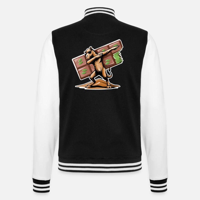 Dabbing Dromedar & Dubai Schokolade - College-Sweatjacke - Schwarz/Weiß