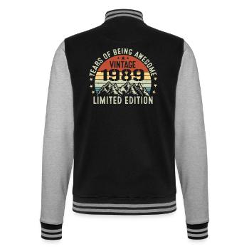 Cadeau pour Célébrer Votre Année de Naissance 1989 - Veste Teddy - noir/gris chiné - Dos - Marisol (170cm)