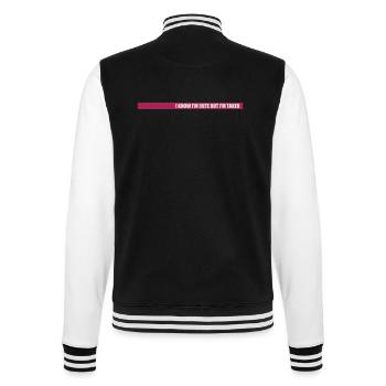 cute but taken Zitat - College-Sweatjacke - Schwarz/Weiß - Hinten - Marisol (170cm)