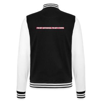 pas antisocial anti-stupide - Veste Teddy - noir/blanc - Dos - Marisol (170cm)