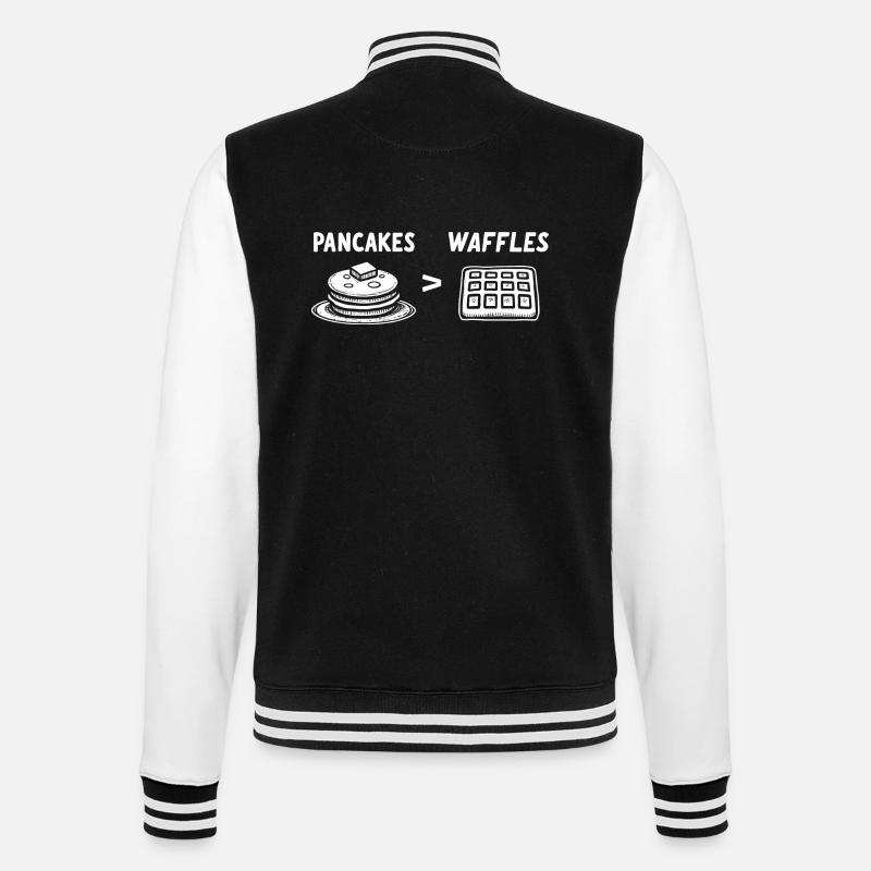 Pancakes over waffles - College Sweat Jacket - black/white