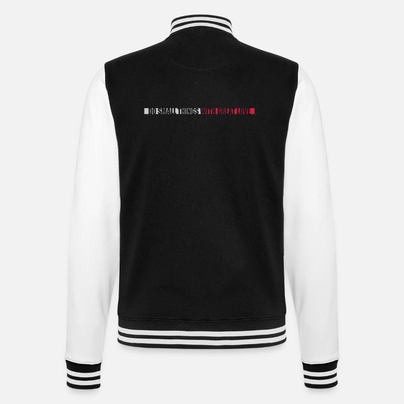 Zitat do small things - College-Sweatjacke - Schwarz/Weiß