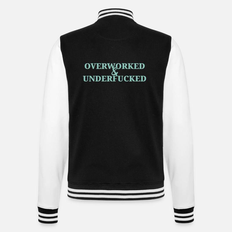 Overworked - College-Sweatjacke - Schwarz/Weiß