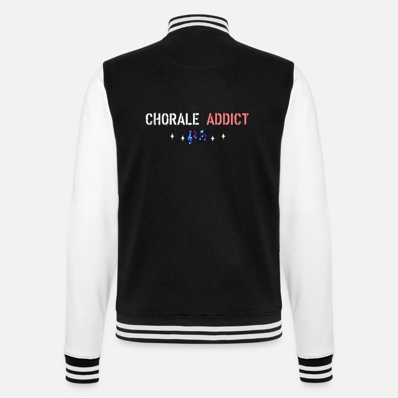 Addict choir - College Sweat Jacket - black/white