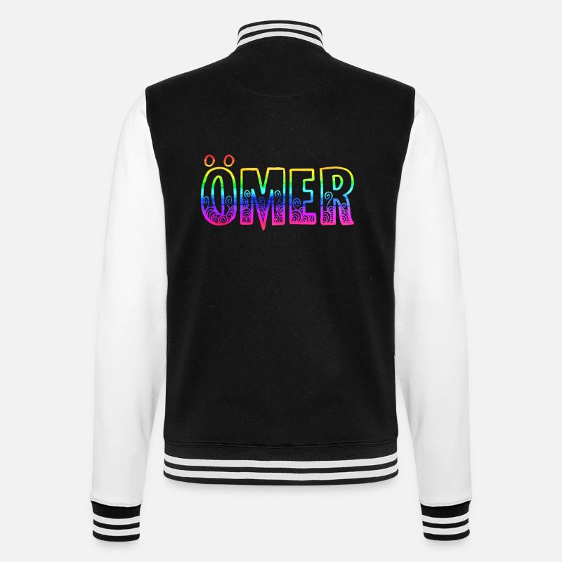 ömer rs regenbogen - College-Sweatjacke - Schwarz/Weiß