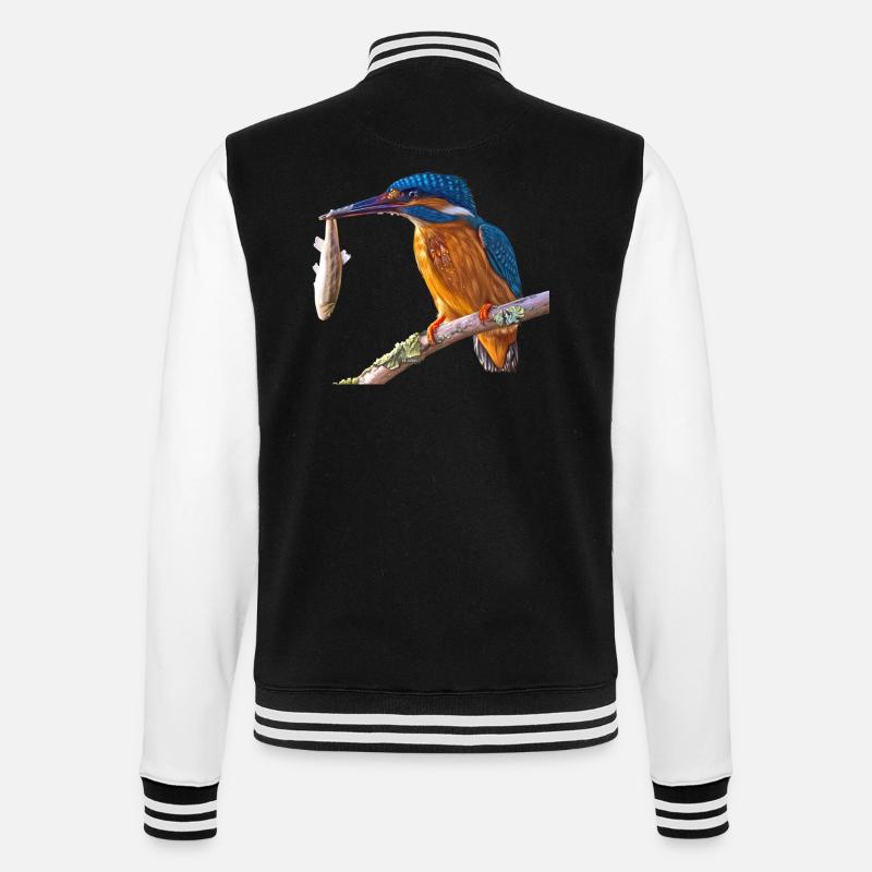 kingfisher eisvogel - College-Sweatjacke - Schwarz/Weiß