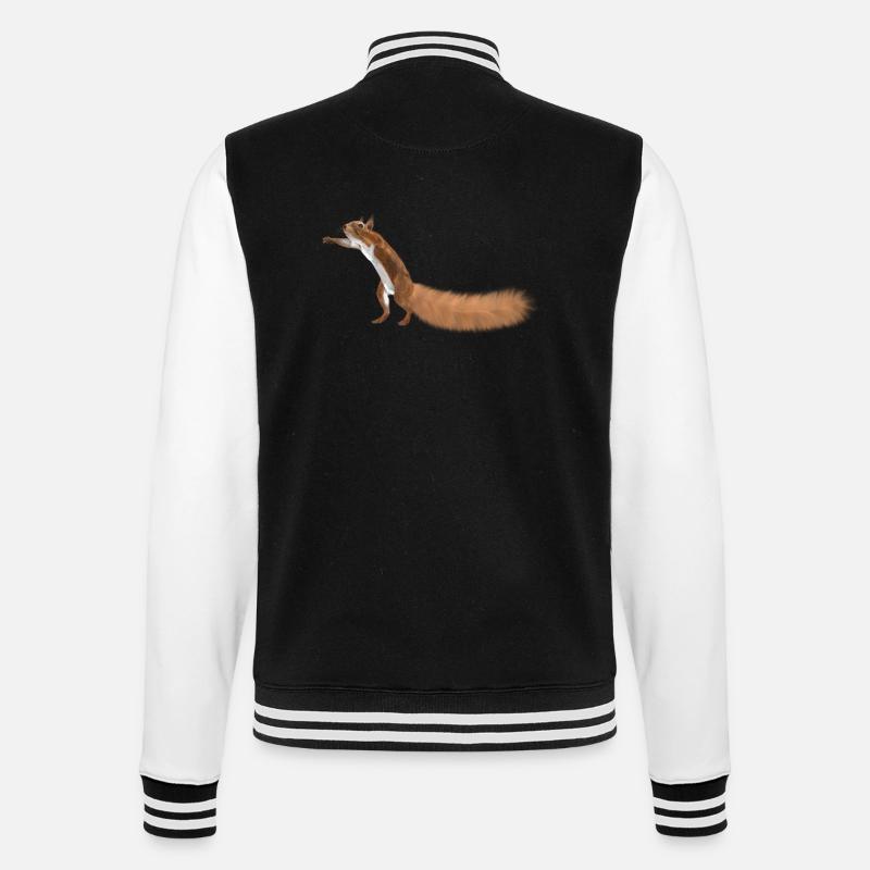 Eichhörnchen - College-Sweatjacke - Schwarz/Weiß