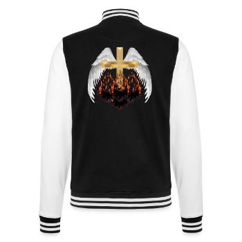 Cross Heaven Hell Beyond Reincarnation Satan - College Sweat Jacket - black/white - Back - Marisol (170cm)
