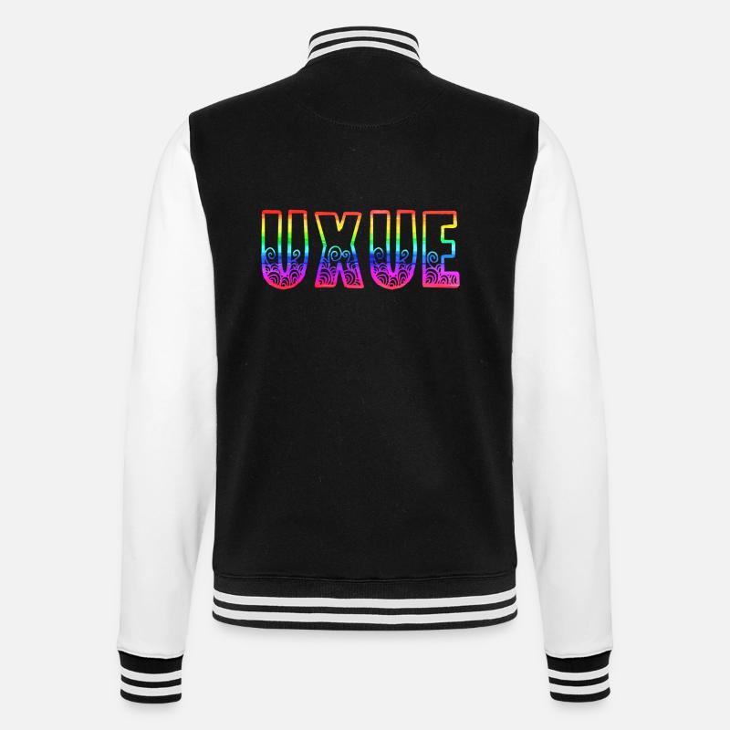 uxue rs regenbogen - College-Sweatjacke - Schwarz/Weiß