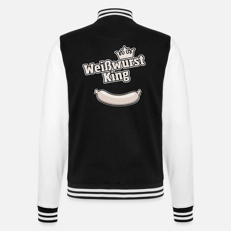Weisswurst King Bavarian Gift - College Sweat Jacket - black/white