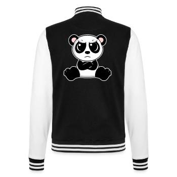 Niedlicher Panda ist genervt - College-Sweatjacke - Schwarz/Weiß - Hinten - Marisol (170cm)