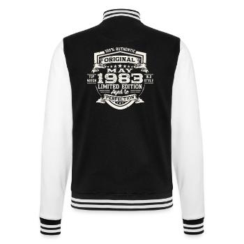 40th birthday man an original May vintage 1983 - College Sweat Jacket - black/white - Back - Marisol (170cm)