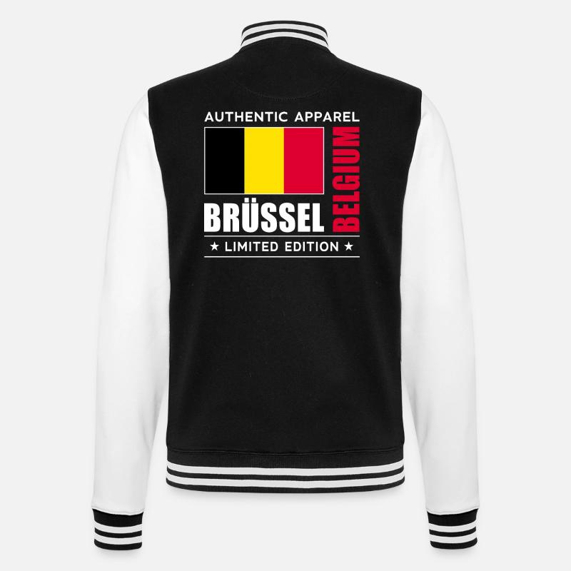 Brüssel - College-Sweatjacke - Schwarz/Weiß