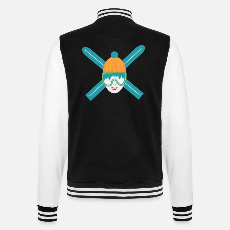 Ski Crazy - Kein Name - College-Sweatjacke - Schwarz/Weiß