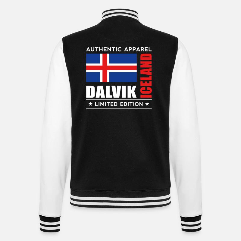 Dalvik - College-Sweatjacke - Schwarz/Weiß