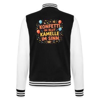 Konfetti im Blut Kamelle im Sinn Kostüm Karneval - College-Sweatjacke - Schwarz/Weiß - Hinten - Marisol (170cm)