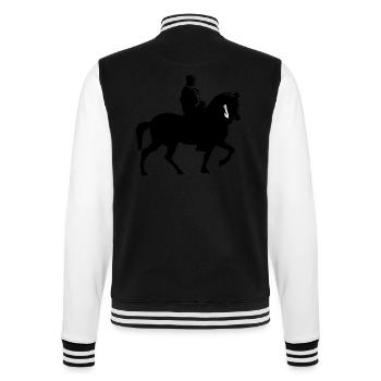 Horse and rider Knights | Lance Riding Armor - College Sweat Jacket - black/white - Back - Marisol (170cm)