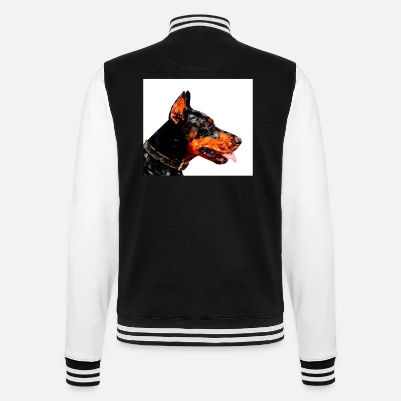 Dobermann - College-Sweatjacke - Schwarz/Weiß
