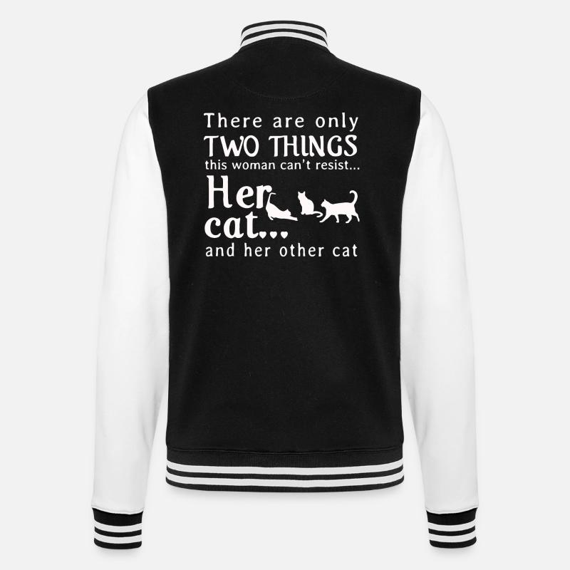 Her cat and her other cat - College Sweat Jacket - black/white